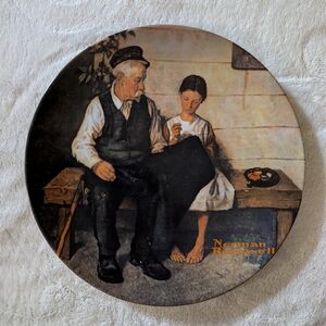 Knowles Art Plate - Black, White, and Brown Scene